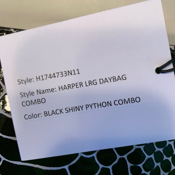 DVF large Harper daybag black shiny python combo - Picture 9 of 13